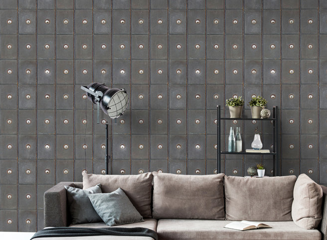 Industrial Metal Cabinets Wallpaper by Mind The Gap 