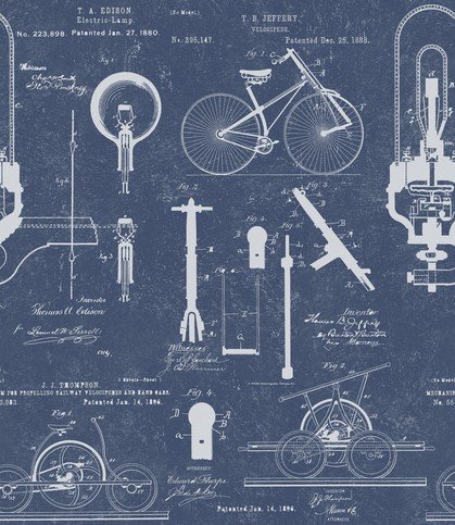 Patents Blue Wallpaper by Mind The Gap 