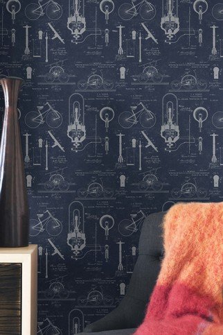 Patents Blue Wallpaper by Mind The Gap 