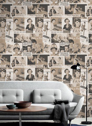 Retro Ads Sepia Wallpaper by Mind The Gap 