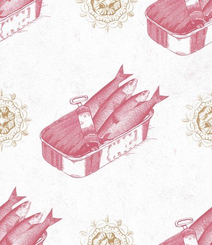 Sardines Red Wallpaper by Mind The Gap 