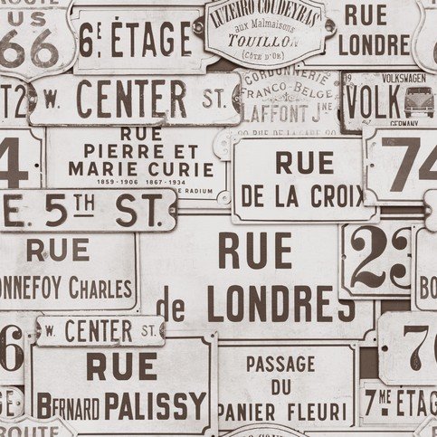 Street Signs Brown Wallpaper by Mind The Gap 