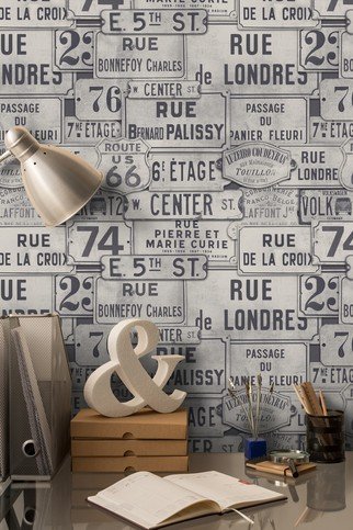 Street Signs Neutral Wallpaper by Mind The Gap 