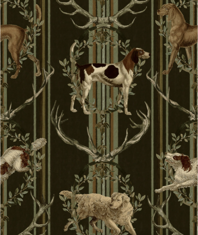 Mountain Dogs Peat Black Wallpaper by Mind the Gap