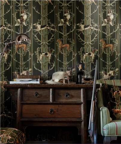 Mountain Dogs Peat Black Wallpaper by Mind the Gap