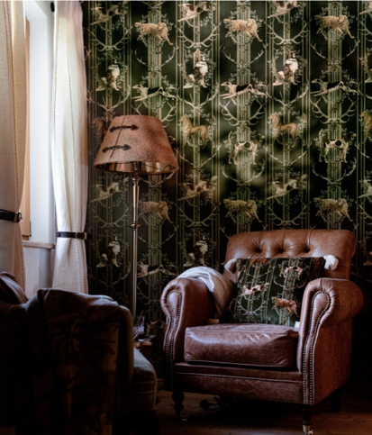 Mountain Dogs Peat Black Wallpaper by Mind the Gap