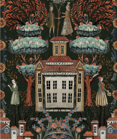 Tales of Tyrol Peat Black Wallpaper by Mind the Gap