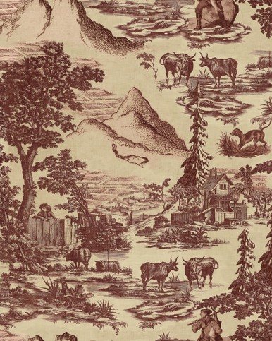 Toile Du Tyrol Burgundy Wallpaper by Mind the Gap