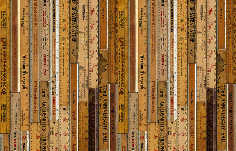 Printed Rulers Large Wallcovering by NLXL