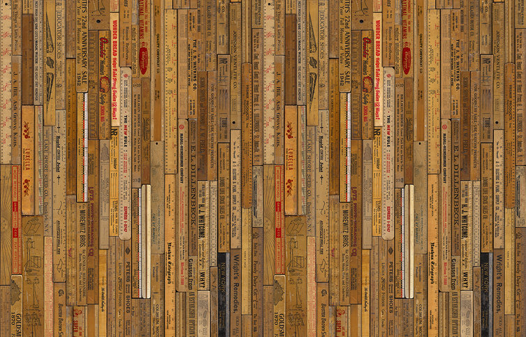 Printed Rulers Small Wallcovering by NLXL