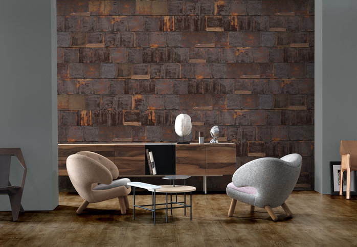 Rusted Metal Brown Wallcovering by NLXL 