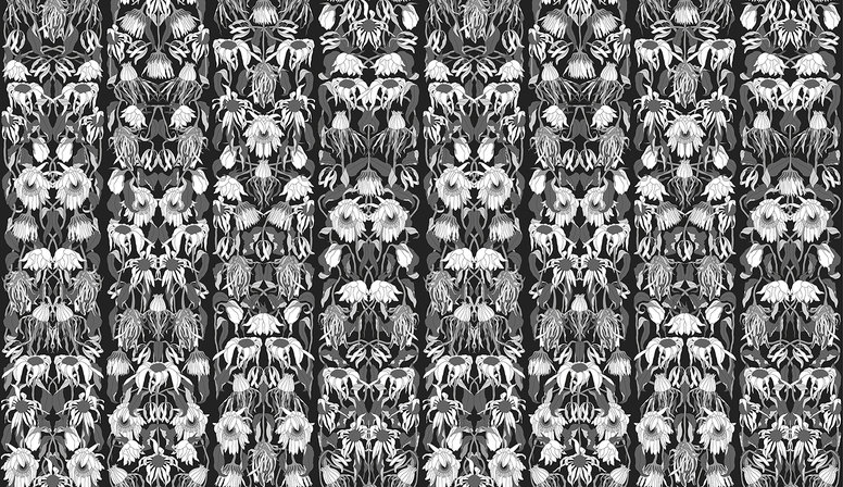 Withered Flowers Black Archives Wallcovering by NLXL