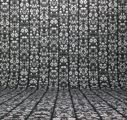 Withered Flowers Black Archives Wallcovering by NLXL