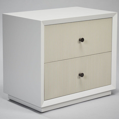 Seattle Ribbed Front Bedside 700 Matt French Grey with Ral Drawer Fronts by Robert Langford