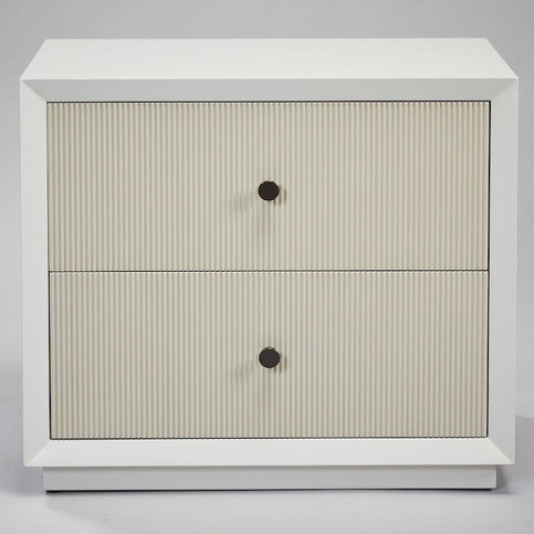 Seattle Ribbed Front Bedside 700 Matt French Grey with Ral Drawer Fronts by Robert Langford