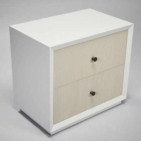 Seattle Ribbed Front Bedside 700 Matt French Grey with Ral Drawer Fronts by Robert Langford