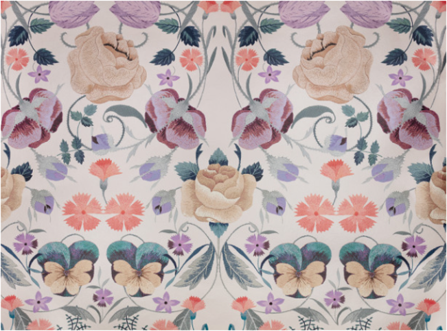Bonita Shimmer Wallcovering Lilac Ash by Temperley London x Romo