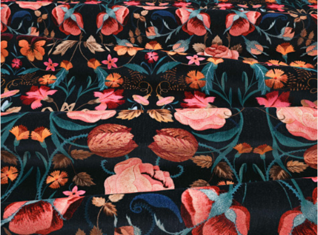 Bonita Velvet Rosa Fabric by Temperley London x Romo