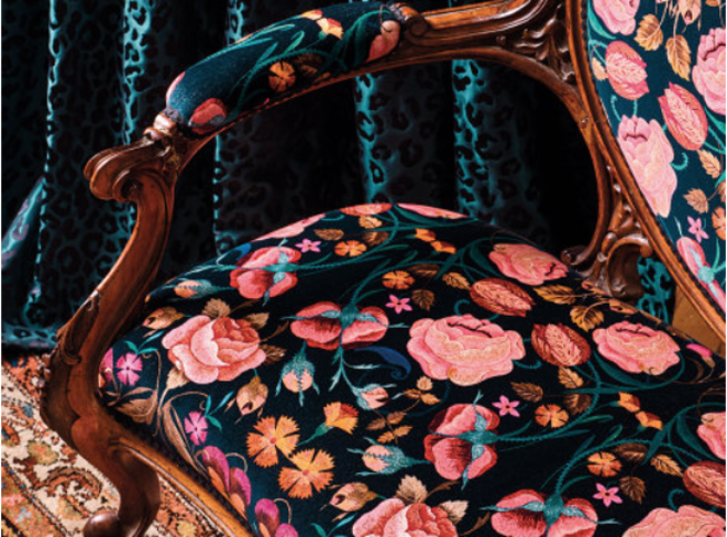 Bonita Velvet Rosa Fabric by Temperley London x Romo
