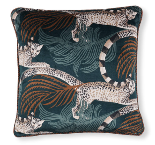 Delilah Velvet 50cm Cushion Tuscan Teal by Temperley London x Romo