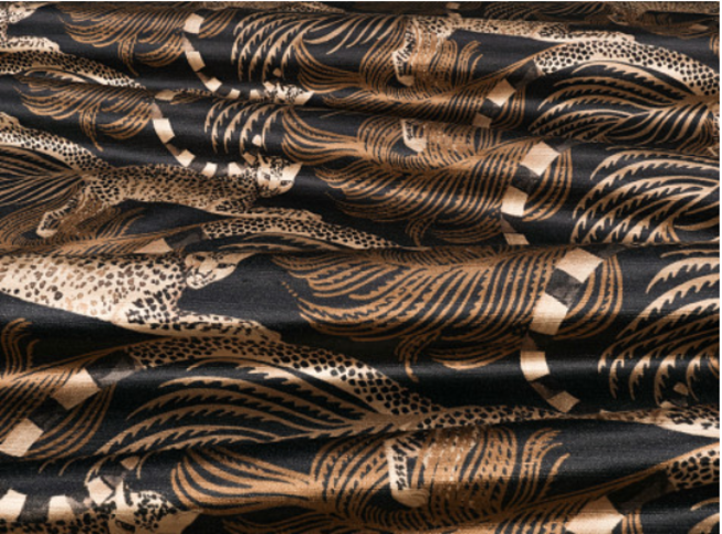 Delilah Velvet Ancient Gold Fabric by Temperley London x Romo