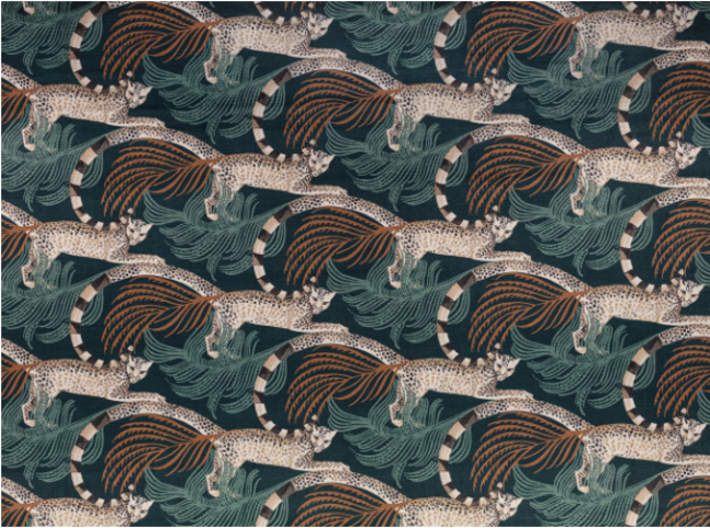 Delilah Velvet Tuscan Teal Fabric by Temperley London x Romo
