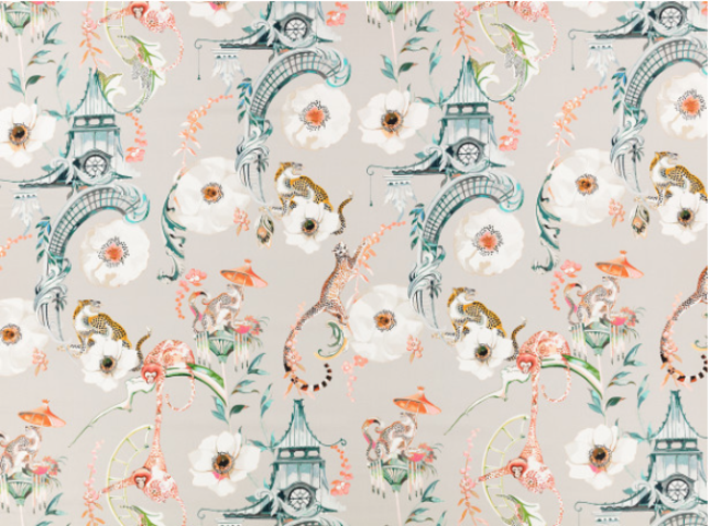 Euphoria Coral Island Fabric by Temperley London x Romo