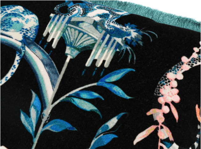 Euphoria Velvet 50cm Cushion Cobalt by Temperley London x Romo