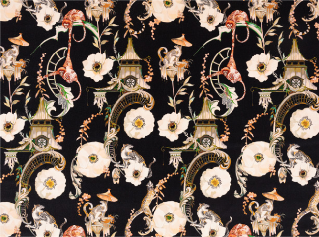 Euphoria Velvet Secret Garden Fabric by Temperley London x Romo