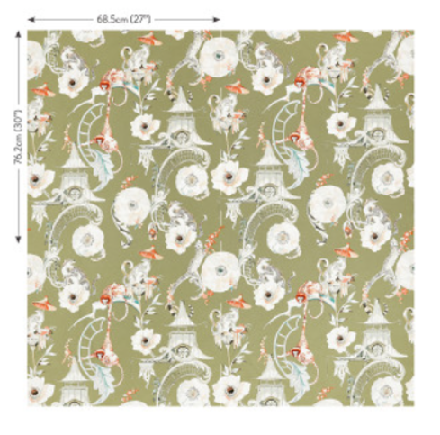 Euphoria Wallcovering Somerset Green by Temperley London x Romo