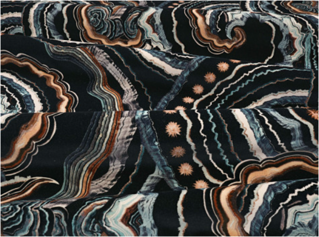 Fantasia Velvet Eclipse Fabric by Temperley London x Romo
