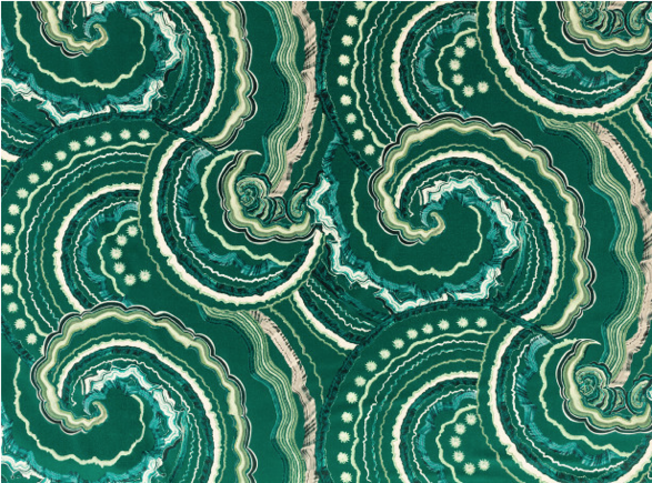 Fantasia Velvet Malachite Fabric by Temperley London x Romo