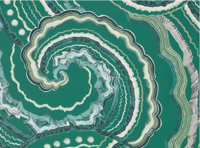 Fantasia Wallcovering Malachite by Temperley London x Romo