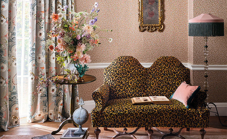 Kitty Wallcovering Powder Room by Temperley London x Romo