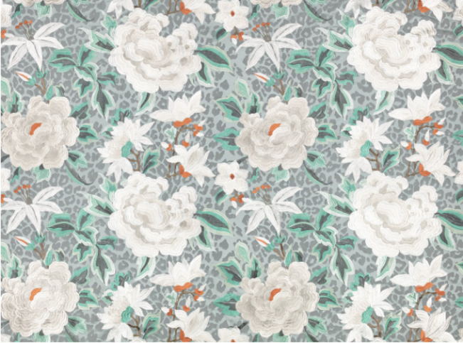 Lavinia Blue Haze Fabric by Temperley London x Romo