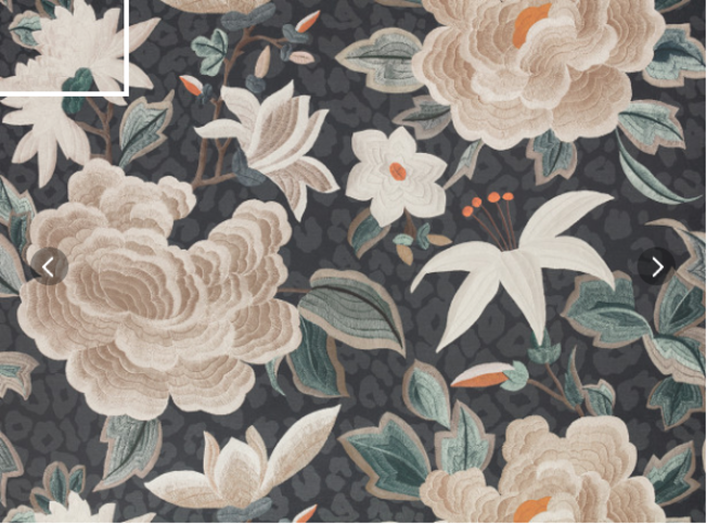 Lavinia Matte Wallcovering Slate by Temperley London x Romo