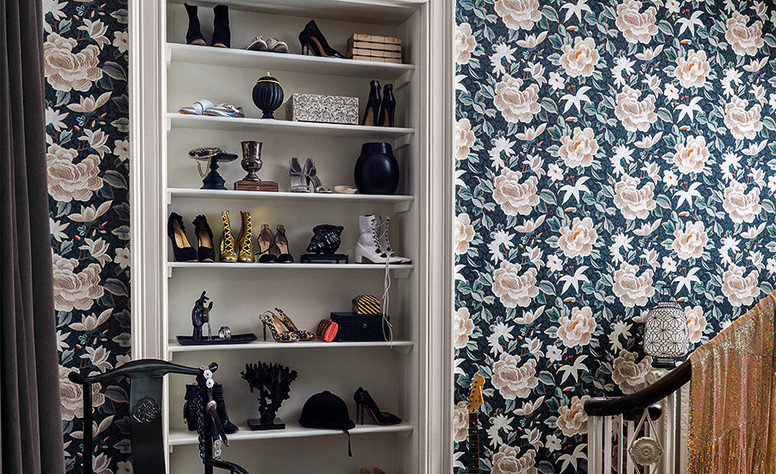 Lavinia Matte Wallcovering Slate by Temperley London x Romo
