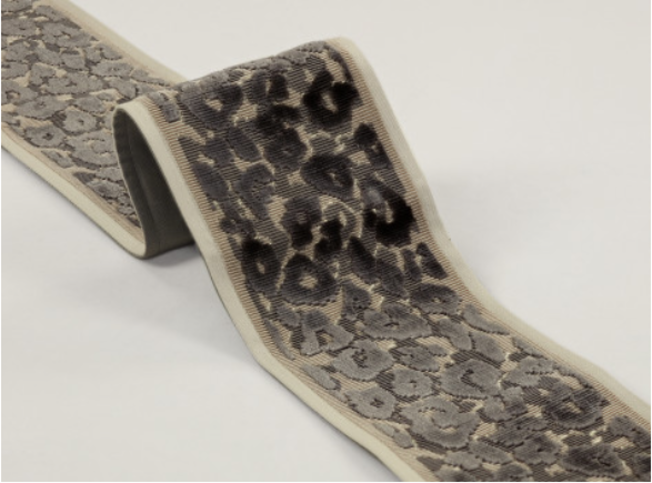 Leopard Velvet Braid Flint by Temperley London x Romo