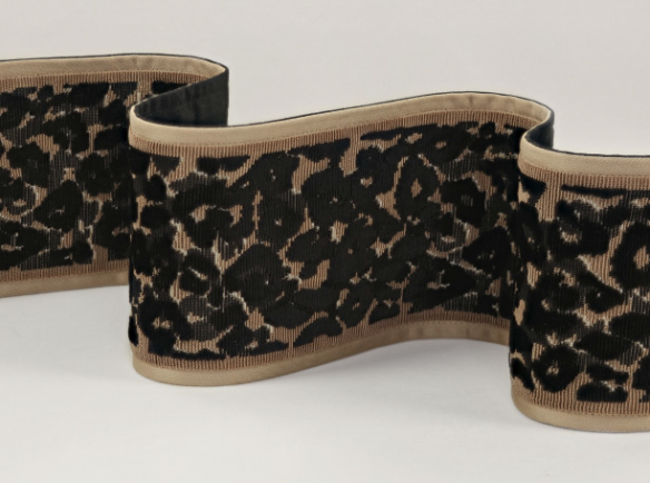 Leopard Velvet Braid Kohl by Temperley London x Romo