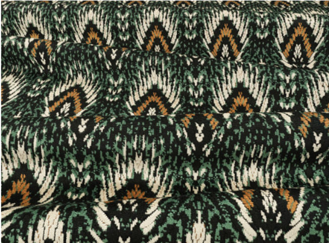 Lolana Velvet Indian Green Fabric by Temperley London x Romo