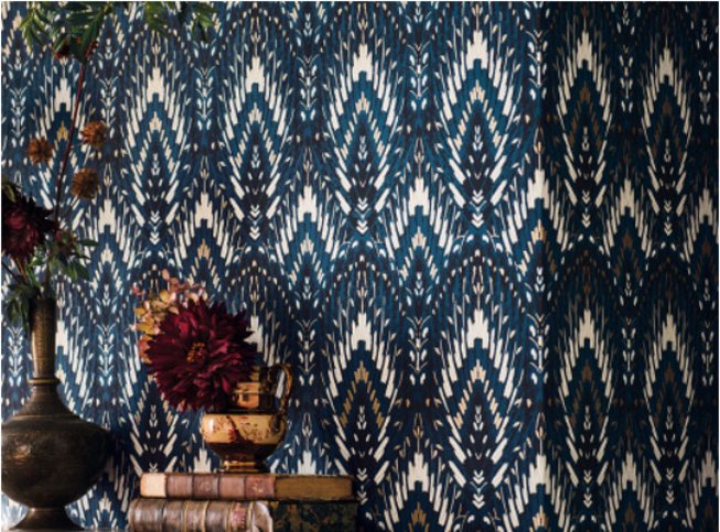 Lolana Wallcovering Cobalt by Temperley London x Romo