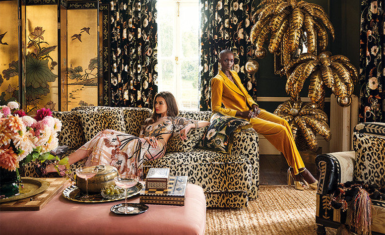 Mimi Velvet Tan Fabric by Temperley London x Romo