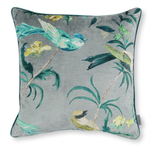 Pluma Velvet Jade Cushion by Romo
