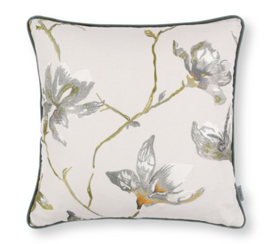 Saphira Embroidery Cushion Eucalyptus by Romo