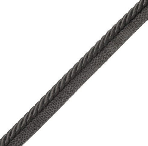 Charcoal 3/8 inches Saisons Cord with Tape by Samuel and Sons