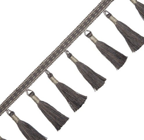 Charcoal Inca Tassel Fringe by Samuel and Sons