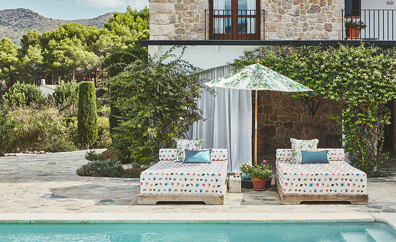 Aruba Outdoor Emerald Fabric by Villa Nova 