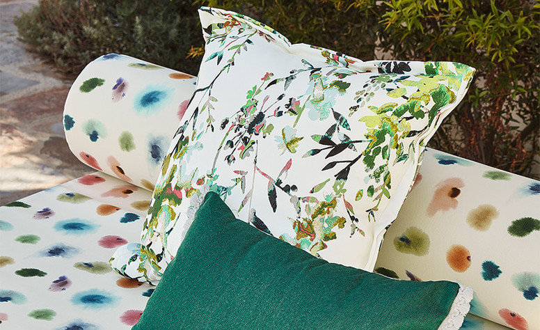 Aruba Outdoor Emerald Fabric by Villa Nova 