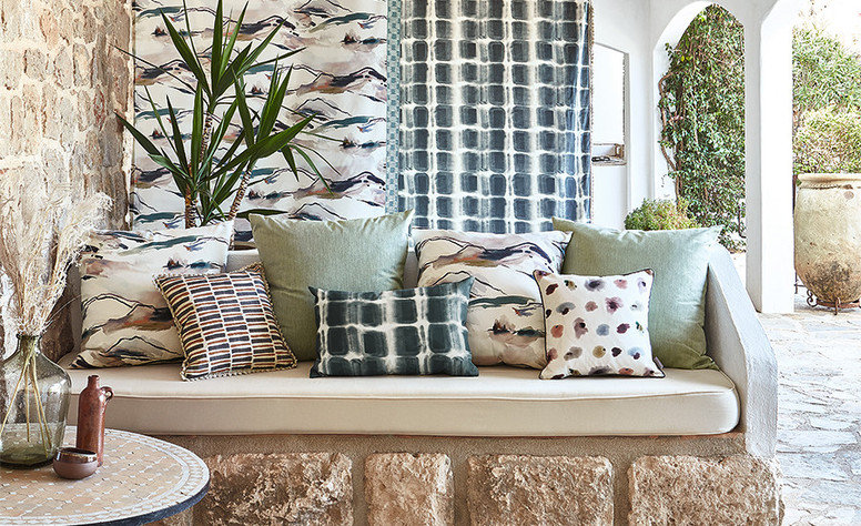 Aruba Outdoor Nougat Fabric by Villa Nova 