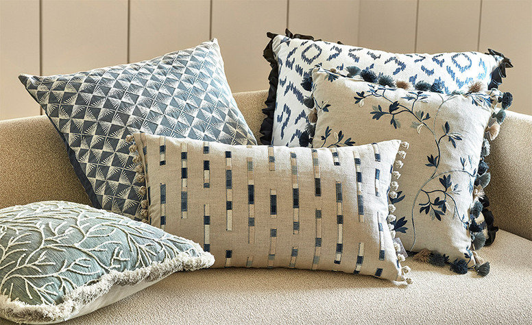 Folly Cushion Cornflower by Villa Nova